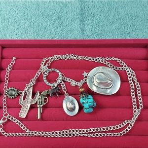 Long charm necklace